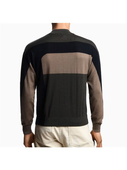 MAGLIONE COLOR BLOCK EMPORIO ARMANI | EM002423.AF14199F8083 BLACK INK BLOCK